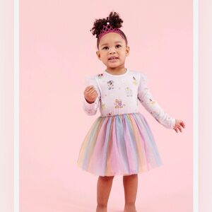 Magnetic Me Disney Princess Modal Tutu Dress with a rainbow pastel skirt 3T